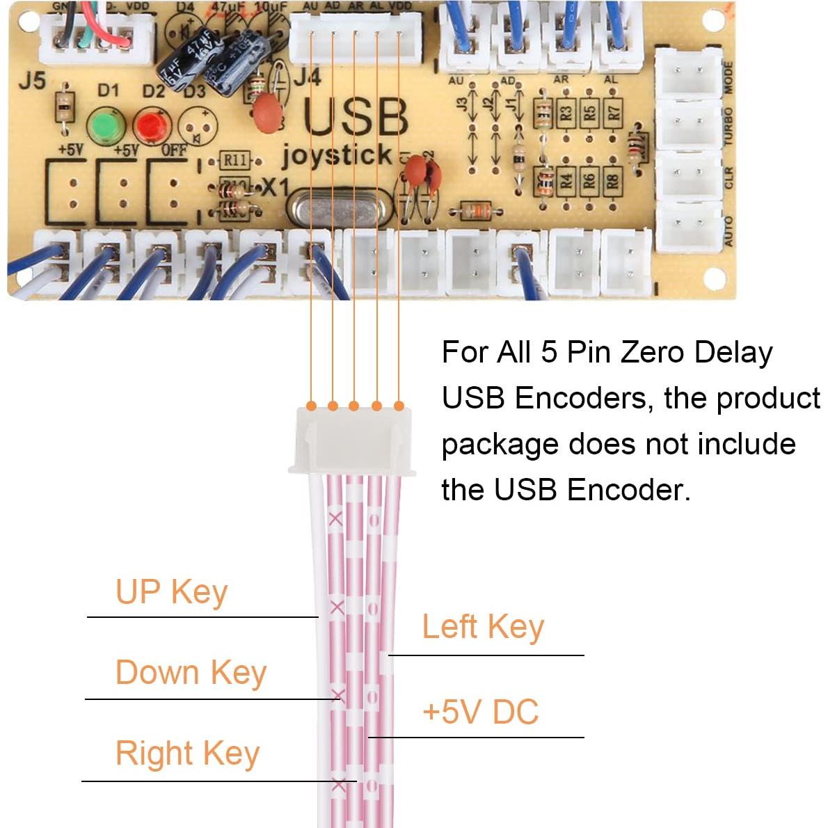 Cable de 5 Pines Hembra a Hembra JST 2.54mm 20cm 20PCS DKARDU