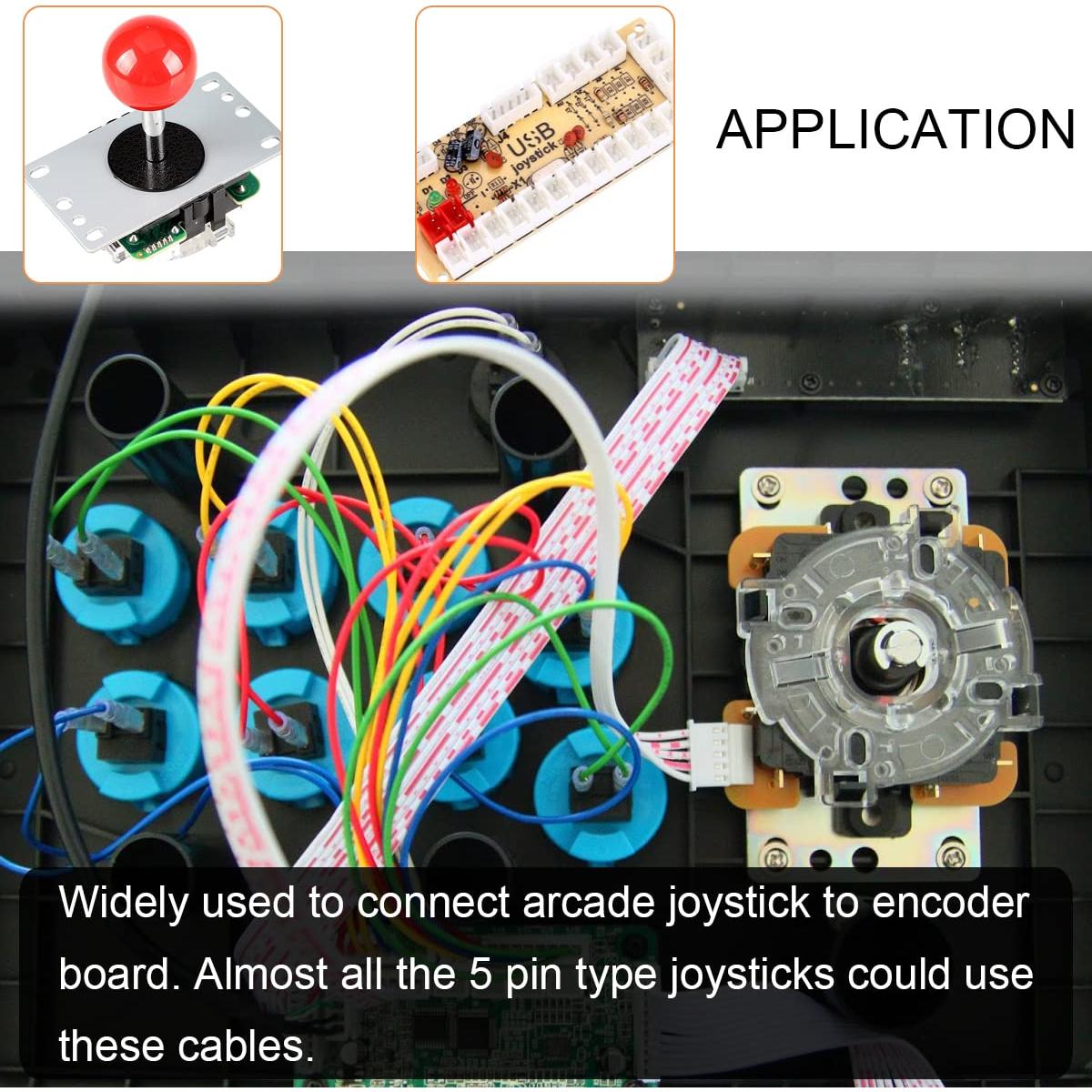 Cable de 5 Pines Hembra a Hembra JST 2.54mm 20cm 20PCS DKARDU