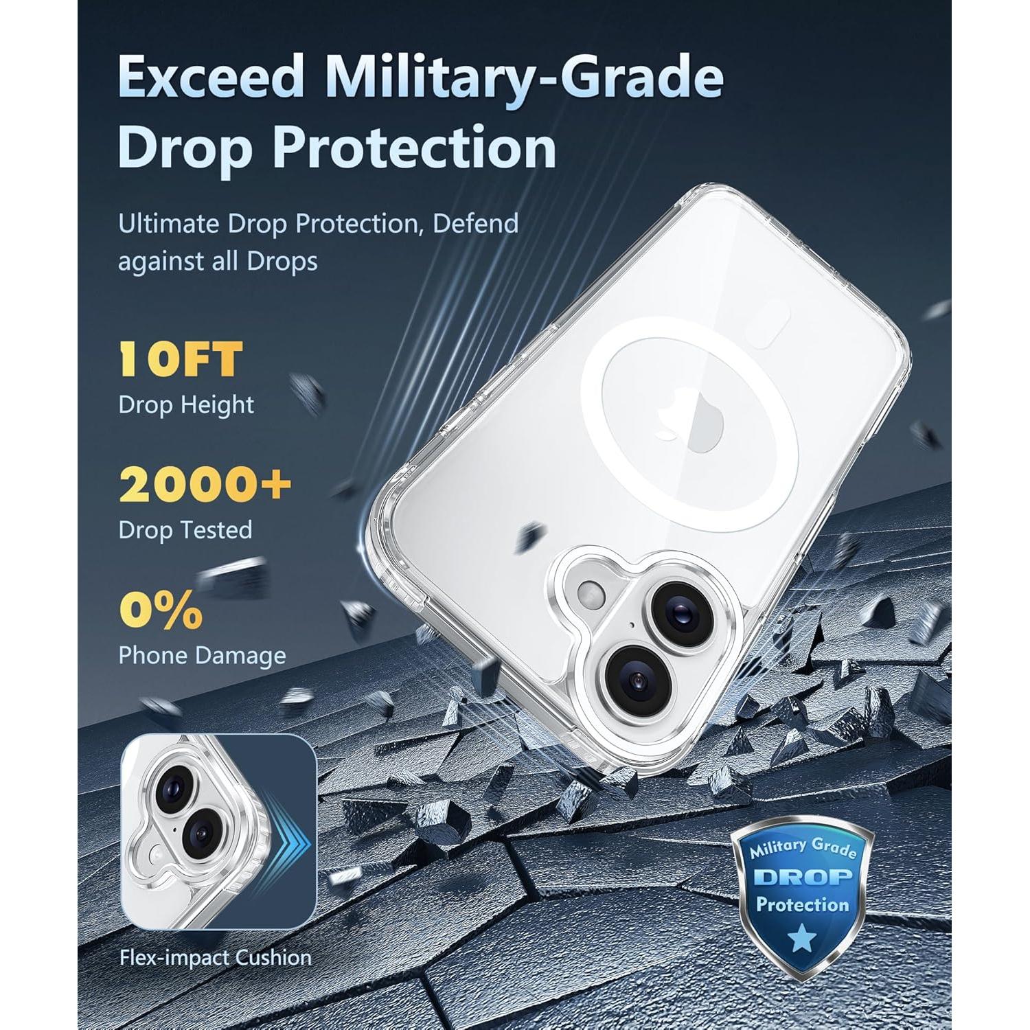 Funda Transparente FNTCASE para iPhone 16 - Grado Militar