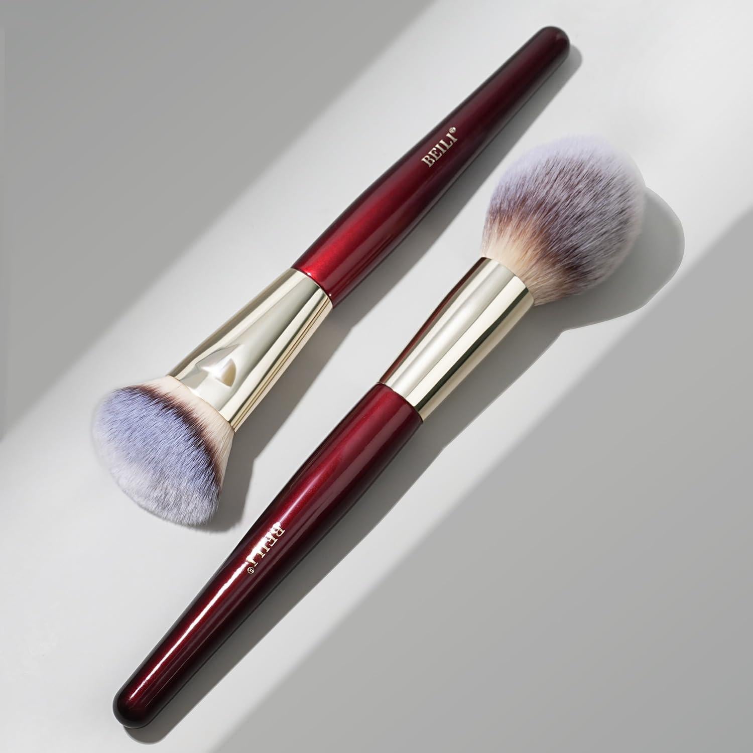 Conjunto de Brochas de Maquillaje BEILI 15Pcs Rojo