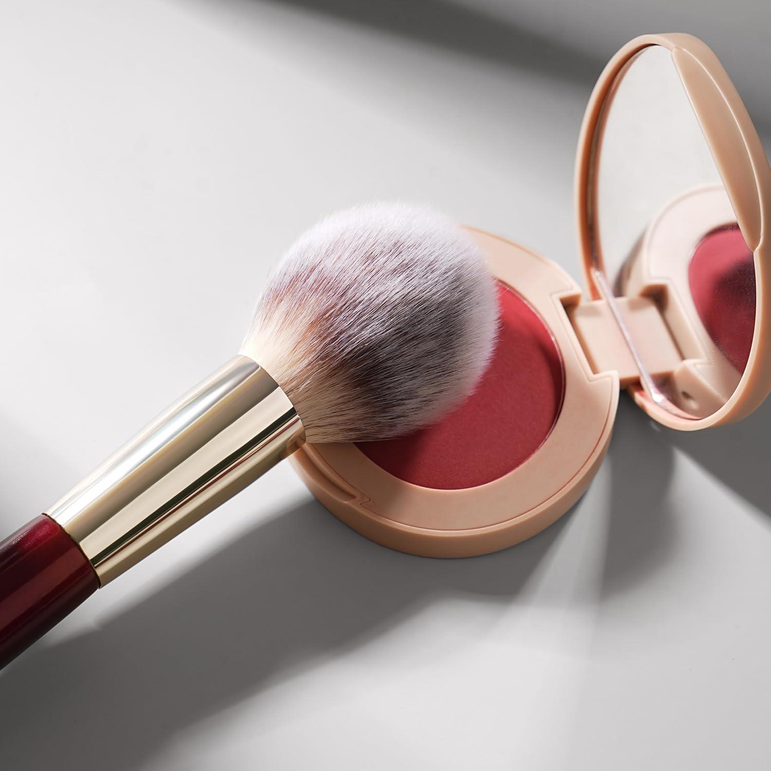 Conjunto de Brochas de Maquillaje BEILI 15Pcs Rojo