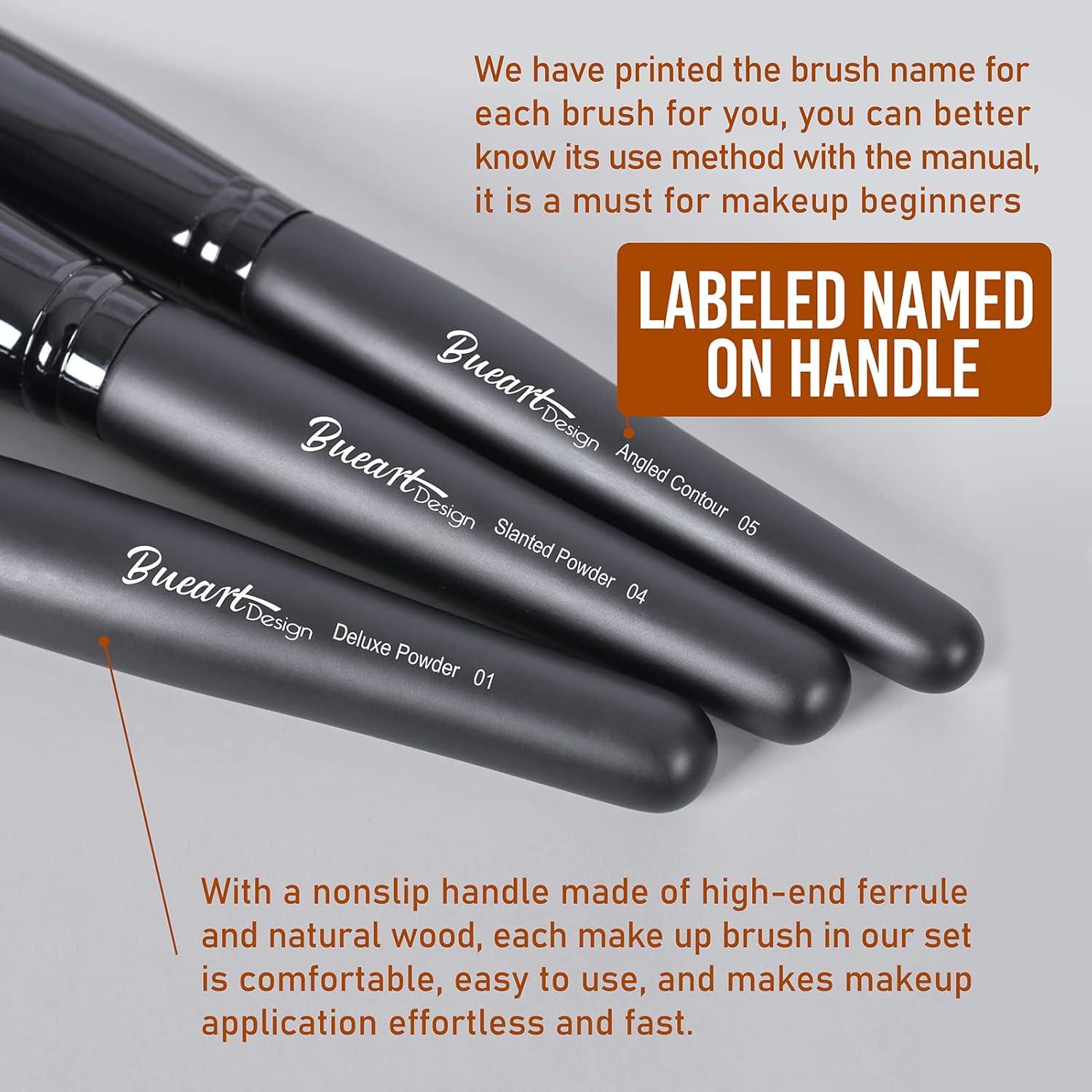 Conjunto de Pinceles de Maquillaje Bueart 19 Piezas Ultra Suave