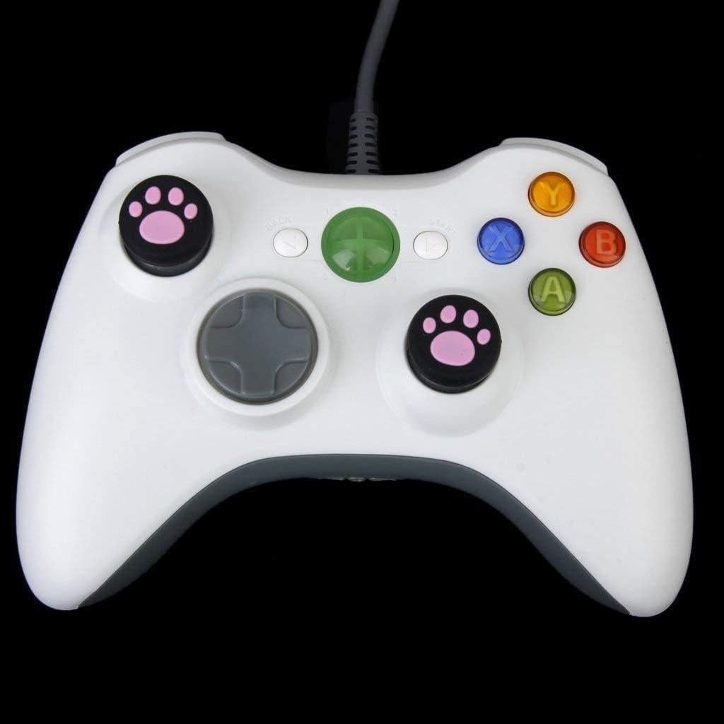 2PCS Analog Stick Thumb Stick Grips Thumbsticks Joystick Cap for PS5 PS4 Slim Pro PS3 Xbox one Xbox 360 PS2 Xbox one X S Elite DualShock 4 Switch Pro Wii U Controller Pink Paw
