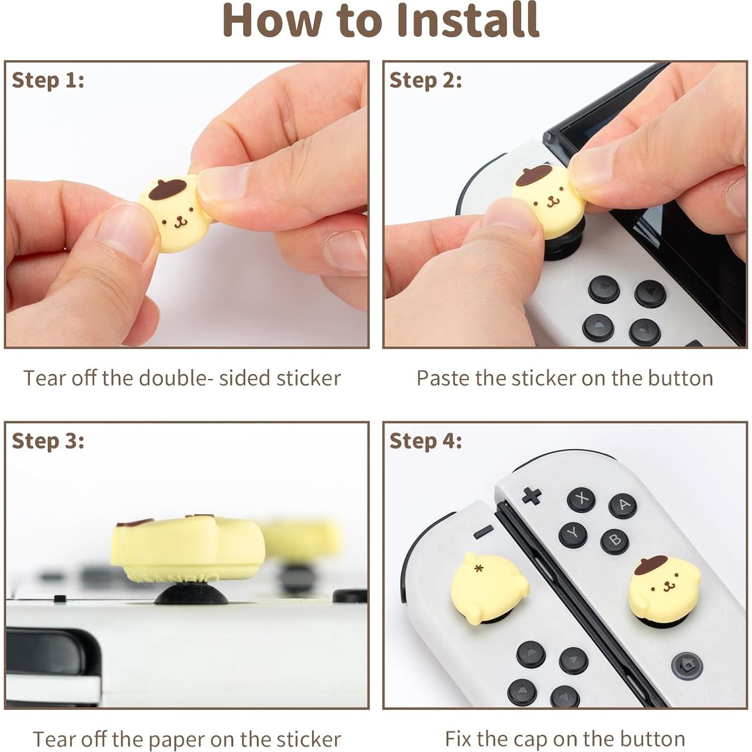 Tapas de Agarre Joycon WISHAVEN para Nintendo Switch 4PCS