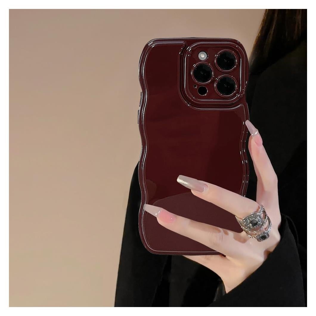 Funda FABSPARK para iPhone 13 Pro Max, rojo vino, silicona