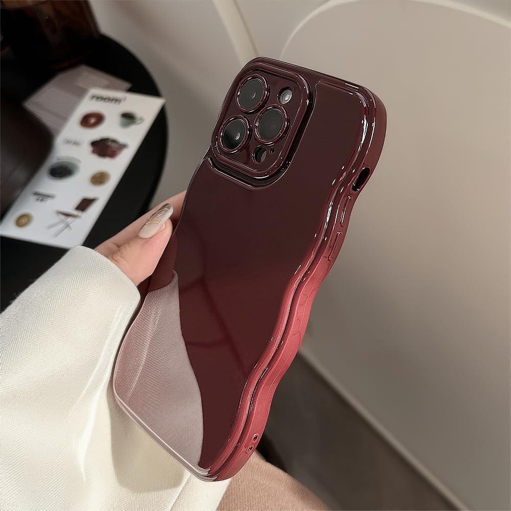 Funda FABSPARK para iPhone 13 Pro Max, rojo vino, silicona