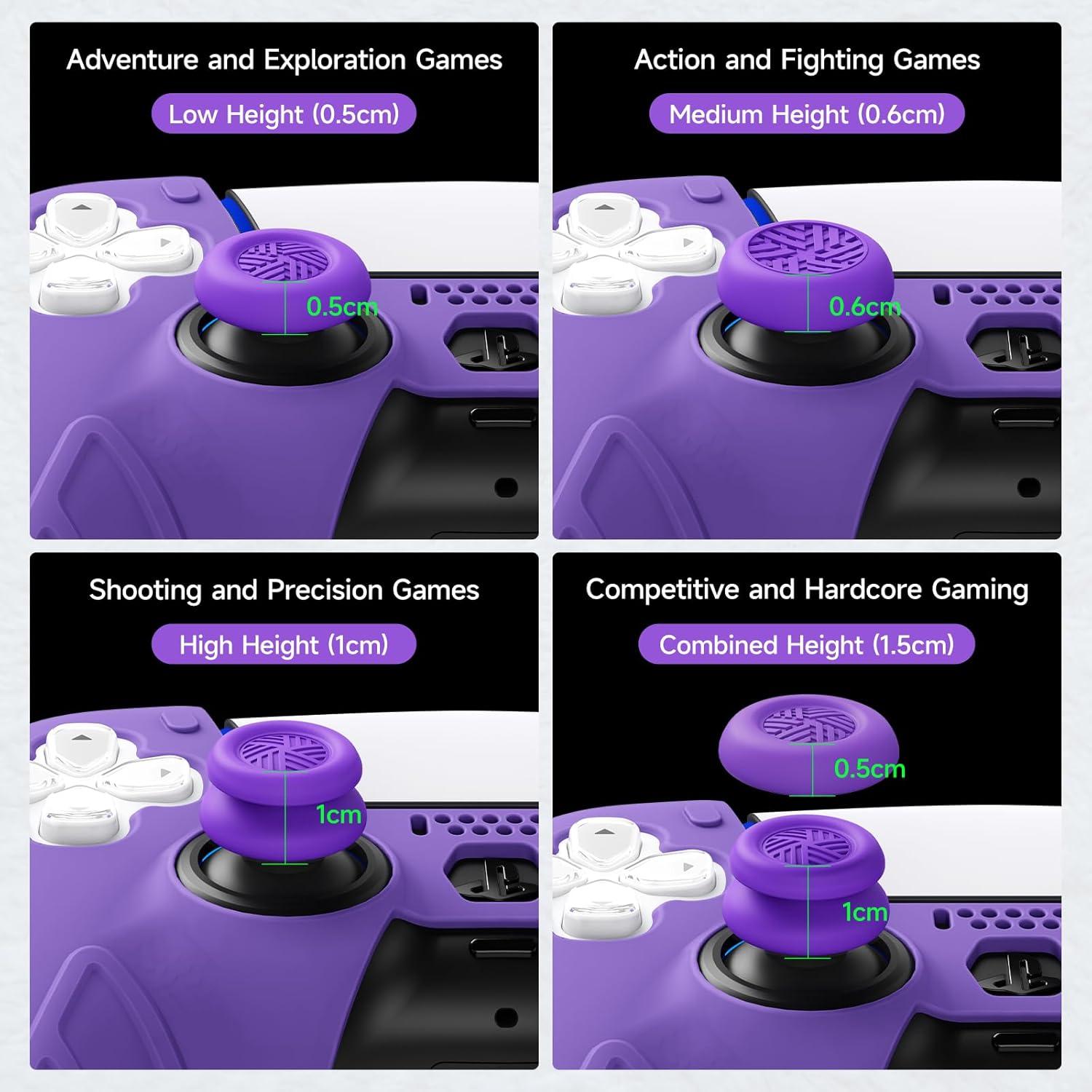 Empuñaduras de Silicona JEMDO para Joysticks PS5/PS4/Switch Pro - 6 Piezas