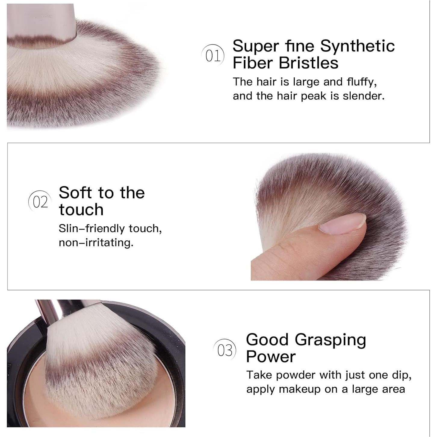 Pinceles de Maquillaje MAANGE 18 Pcs Kit Profesional Café