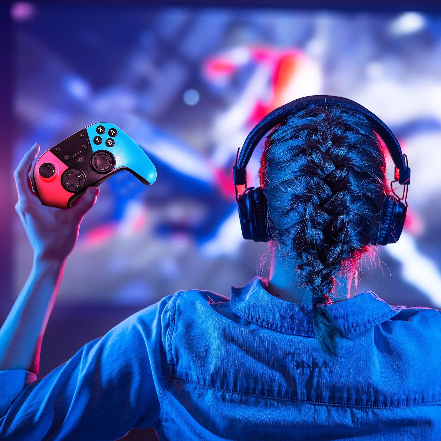 Controlador Inalámbrico Pyle para Consola Switch - Bluetooth 5.0, Doble Vibración, RGB