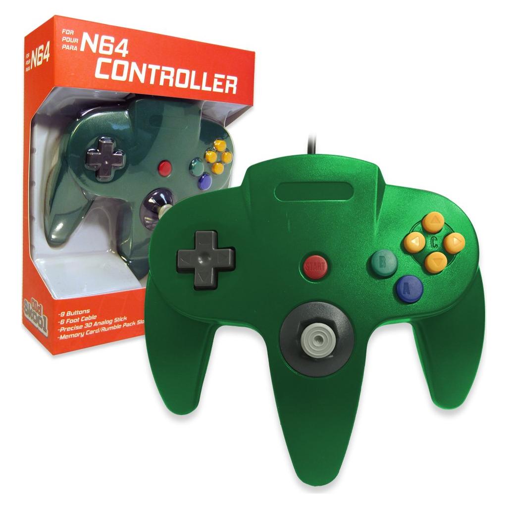 Controlador Joystick Antiguo Clásico N64 Verde 226g