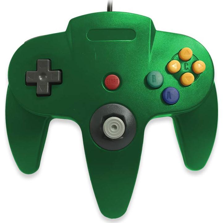 Controlador Joystick Antiguo Clásico N64 Verde 226g