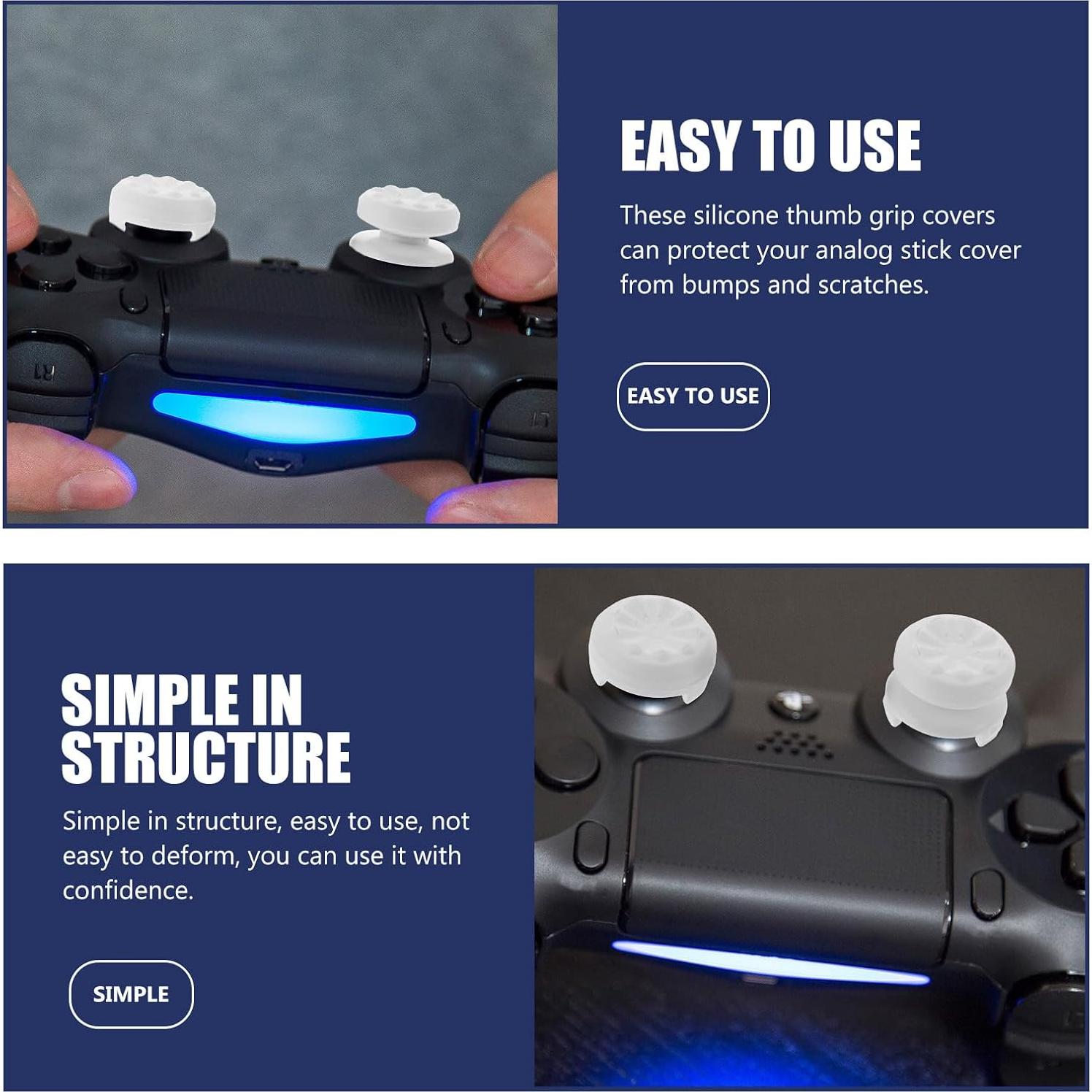 Cubiertas de Joystick HOMSFOU 2 Piezas Silicona Blanca