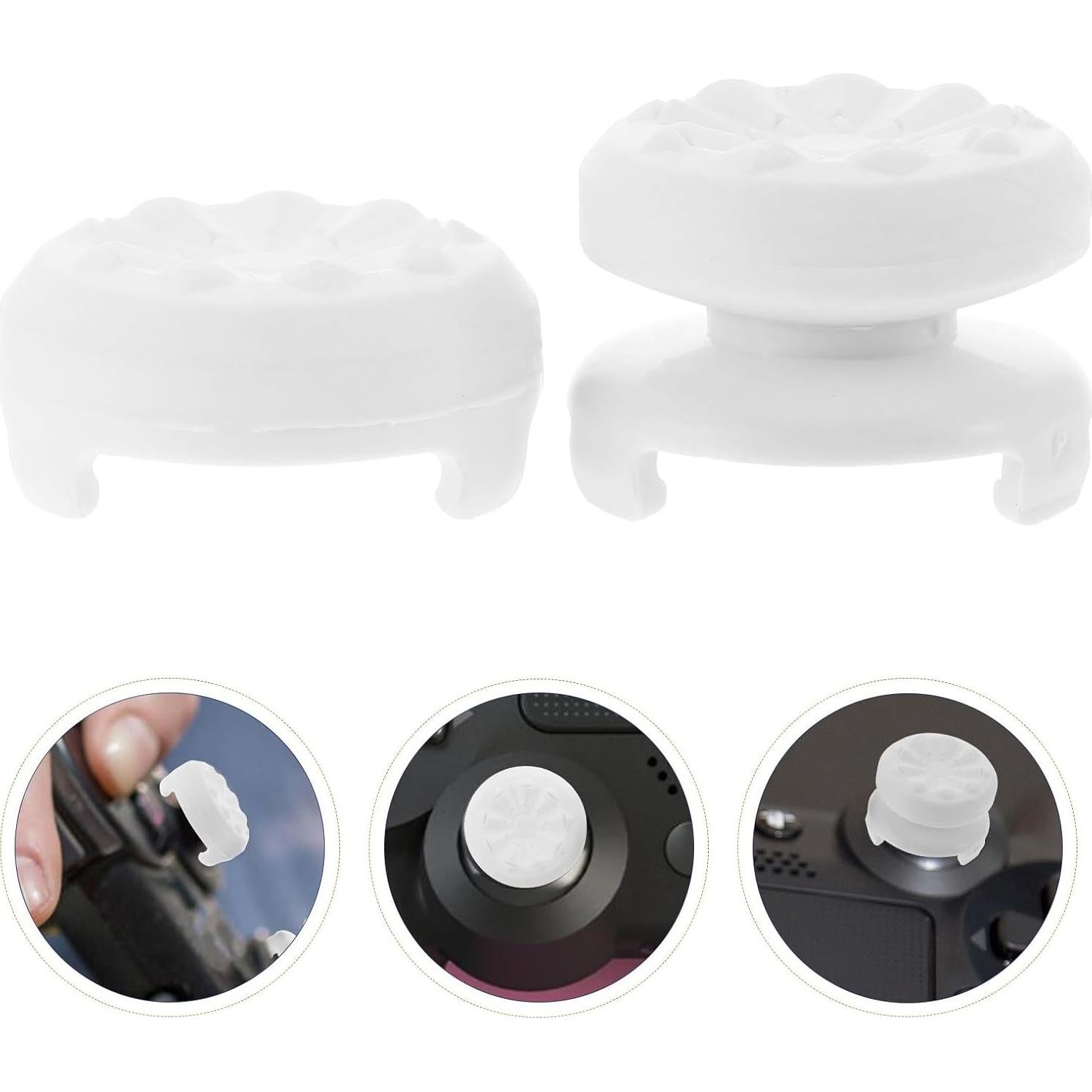 Cubiertas de Joystick HOMSFOU 2 Piezas Silicona Blanca
