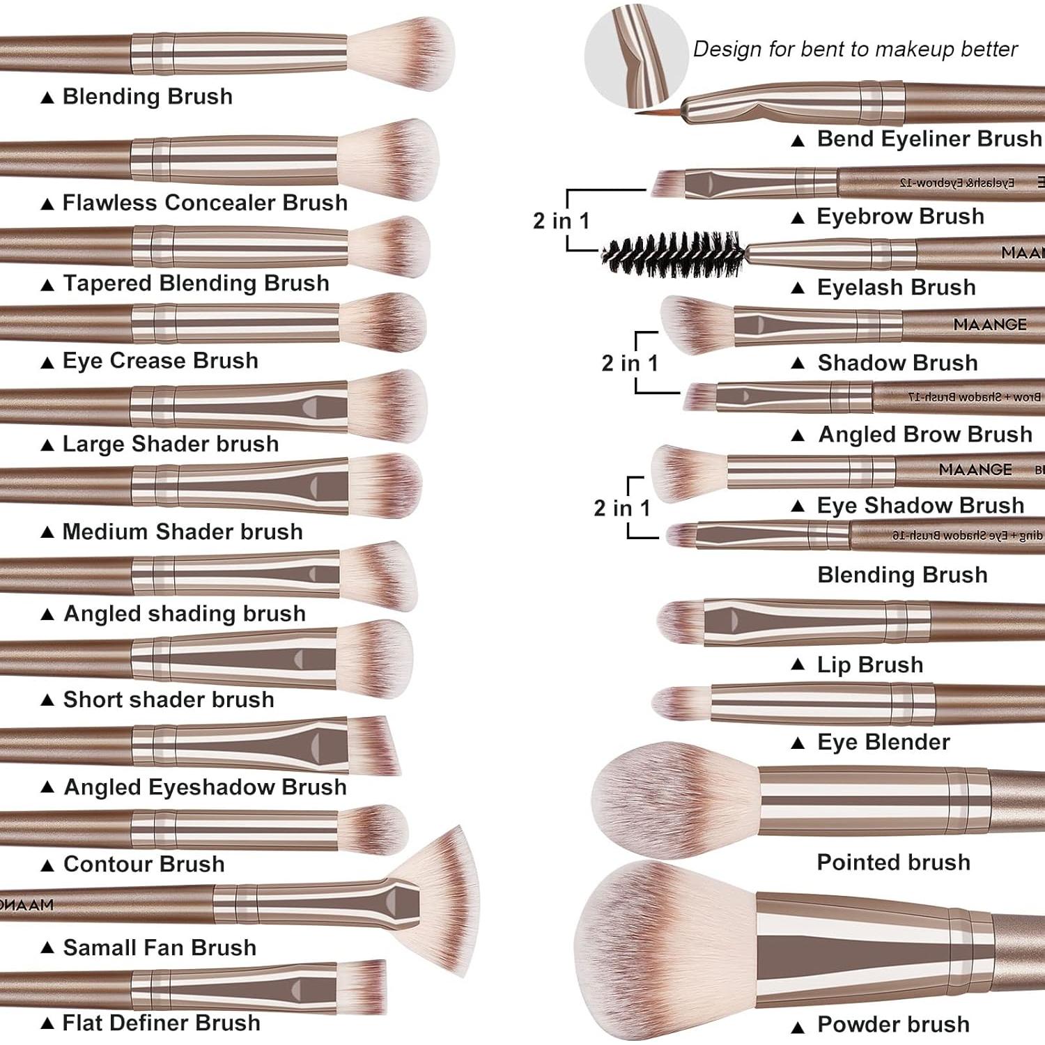 Juego de Brochas de Maquillaje MAANGE 20 Piezas Profesional