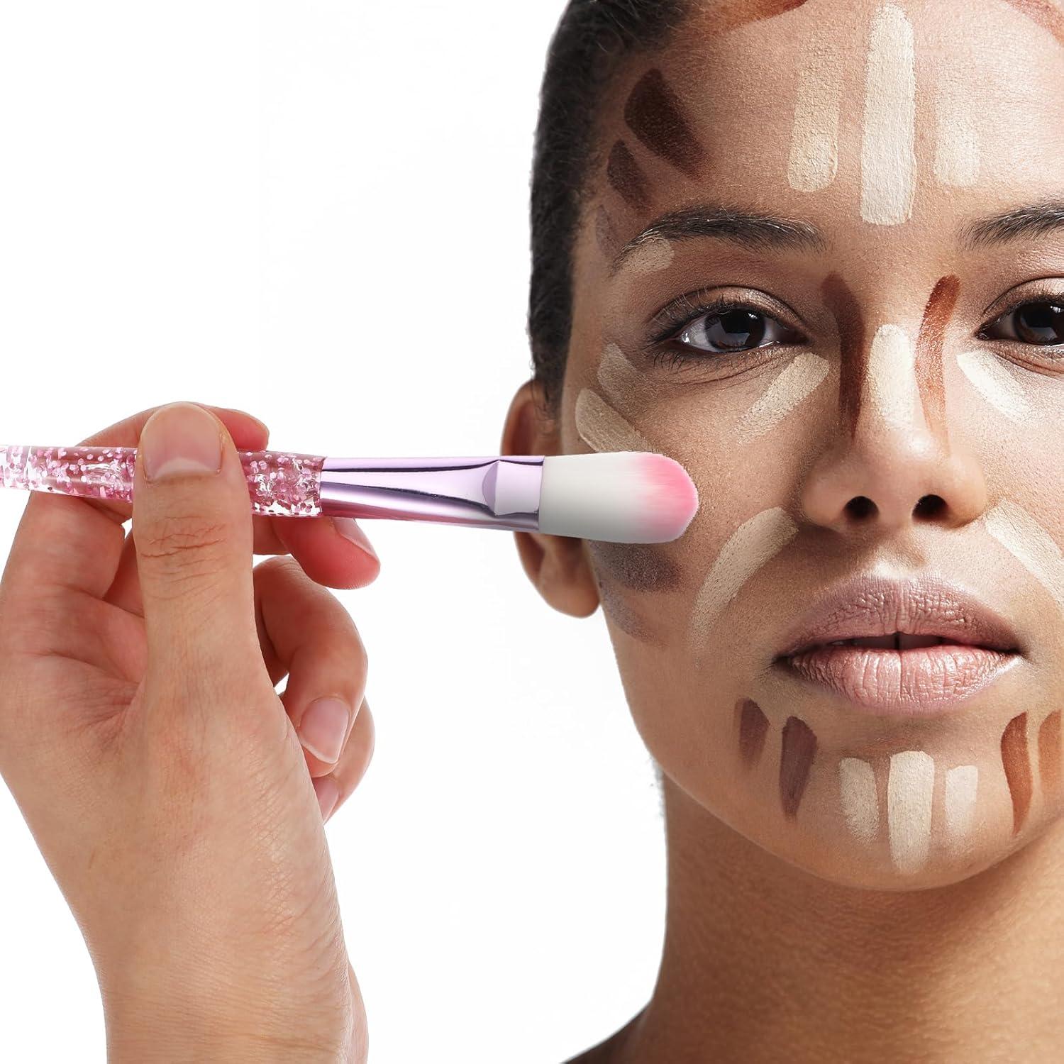 Juego de 15 Brochas de Maquillaje Rosa AOZUO 18 cm