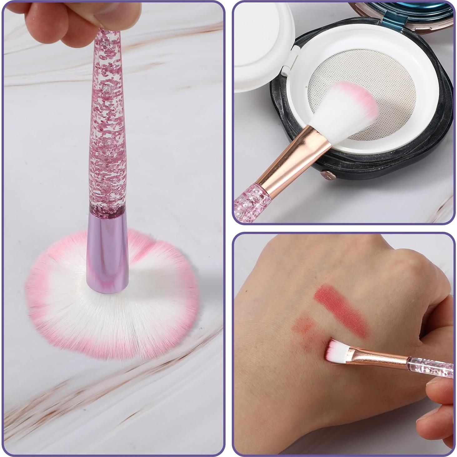 Juego de 15 Brochas de Maquillaje Rosa AOZUO 18 cm