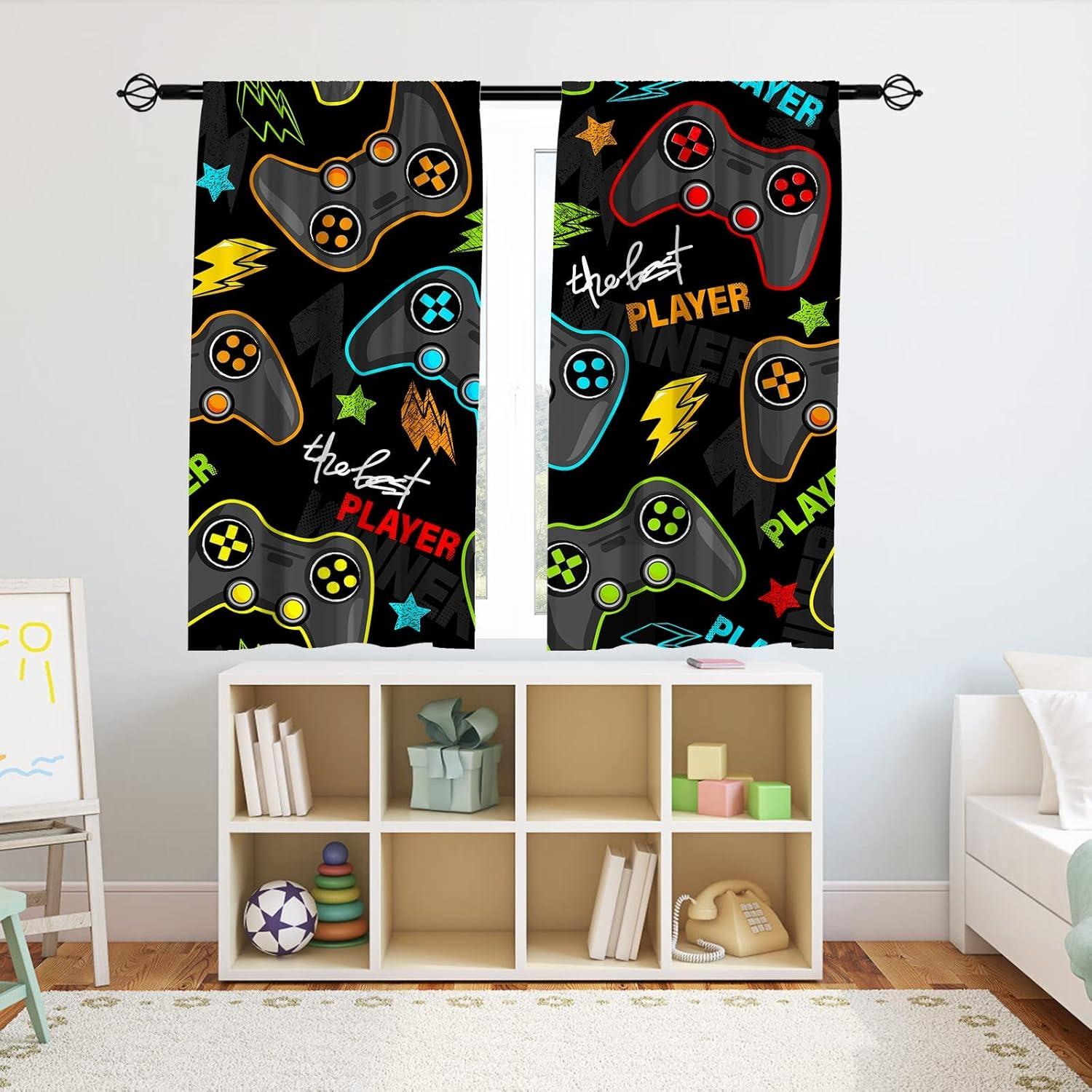 Cortinas YUANZU para Niños Gamepad 2 Paneles 107x214 cm
