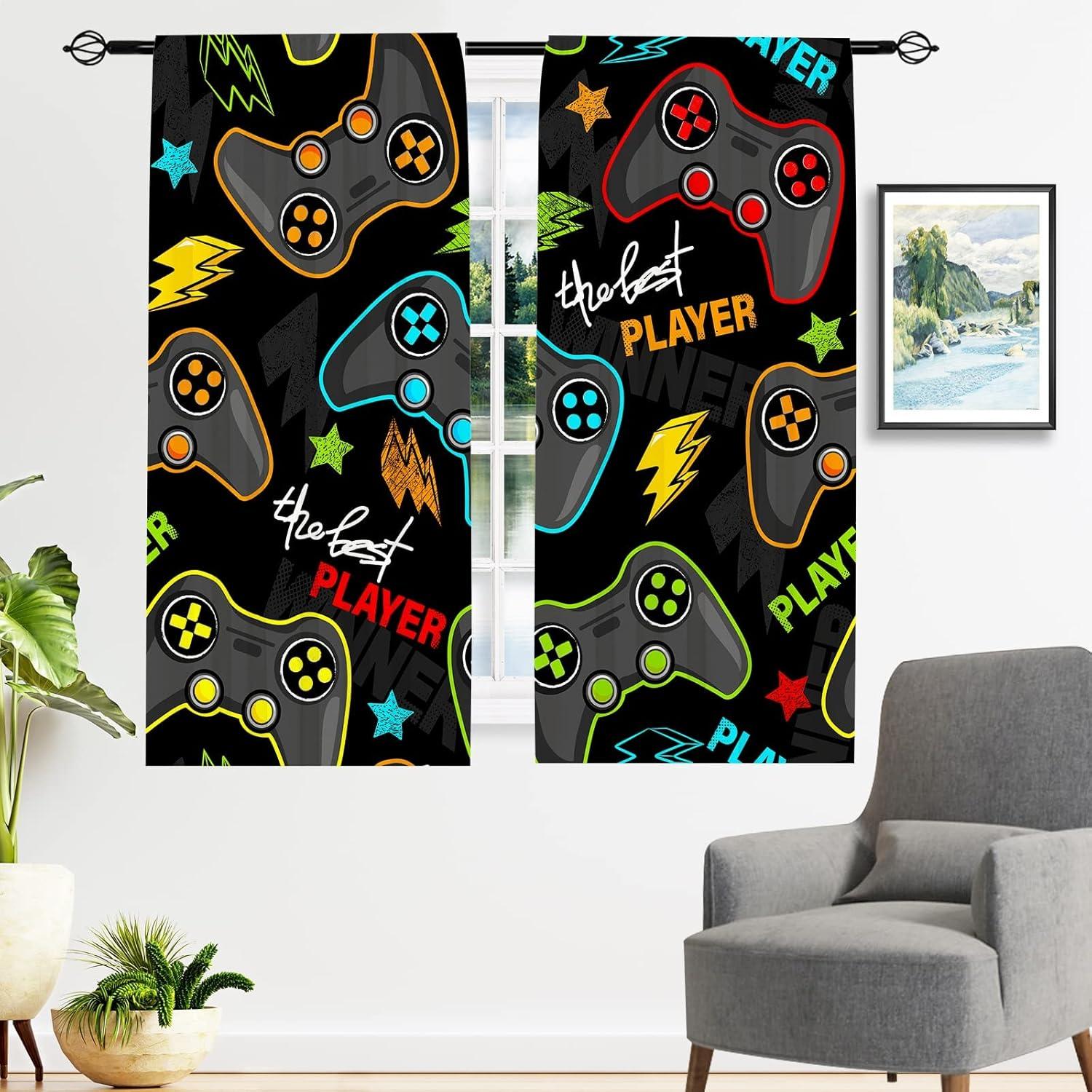 Cortinas YUANZU para Niños Gamepad 2 Paneles 107x214 cm