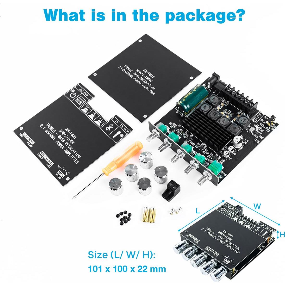 Amplificador 2.1 Canales Bluetooth 5.0 50W+50W+100W Hosyond