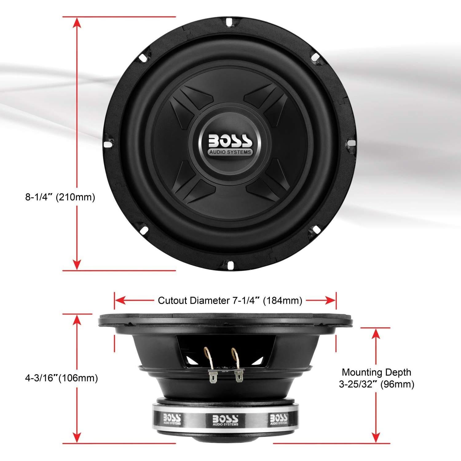 Subwoofer BOSS CXX8 8" 600W Bobina Simple 4 Ohmios