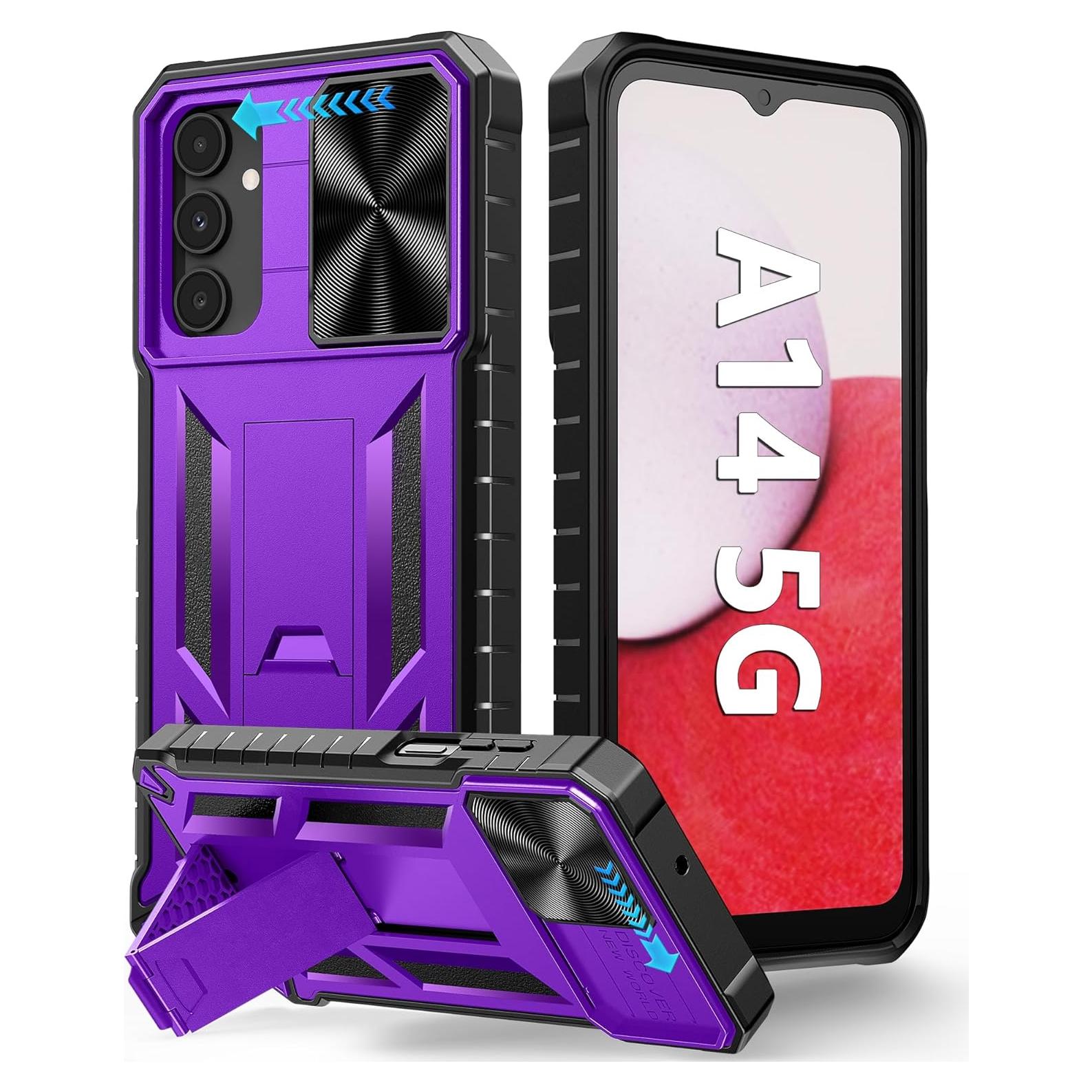 Funda FNTCASE para Samsung Galaxy A14-5G Resistente Púrpura