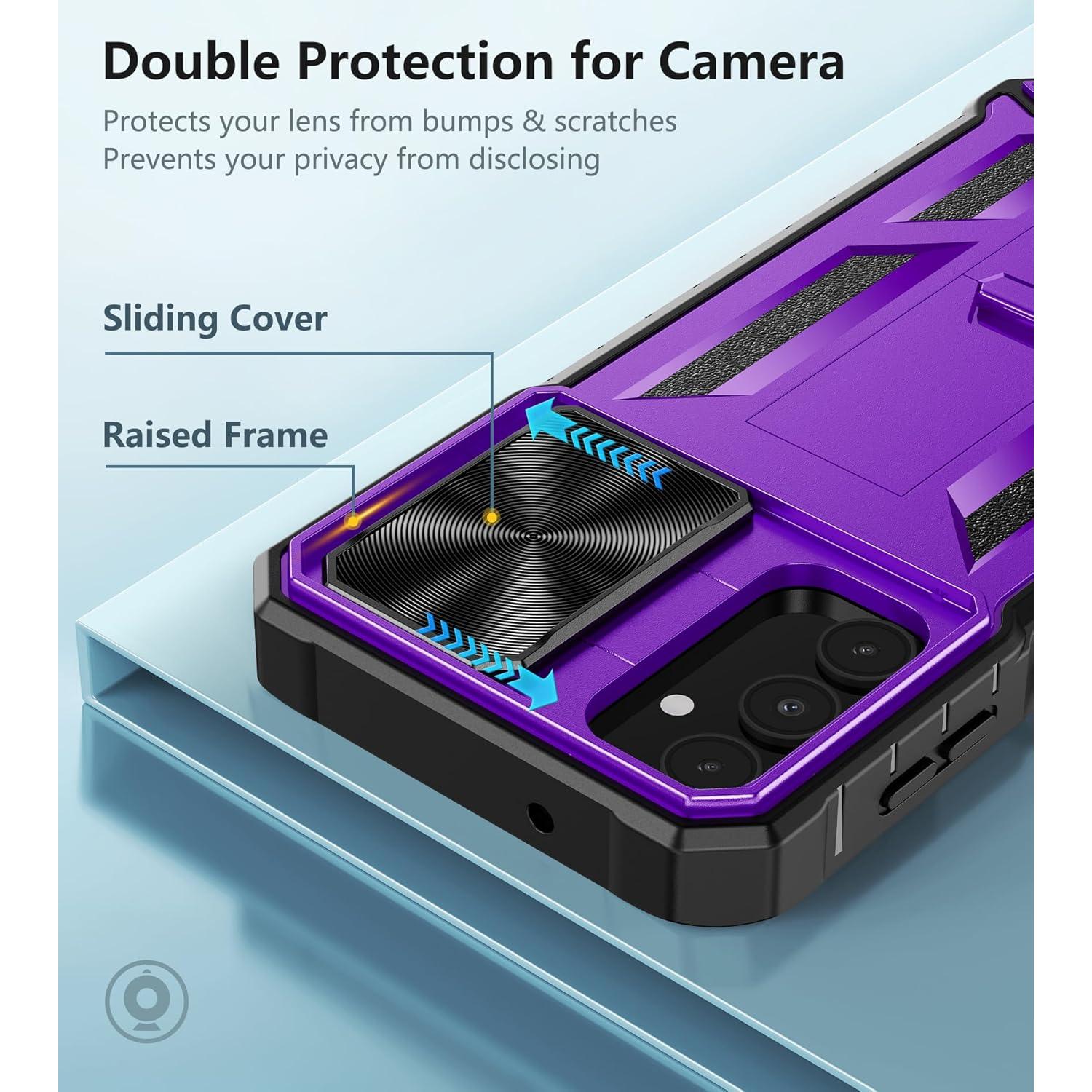 Funda FNTCASE para Samsung Galaxy A14-5G Resistente Púrpura