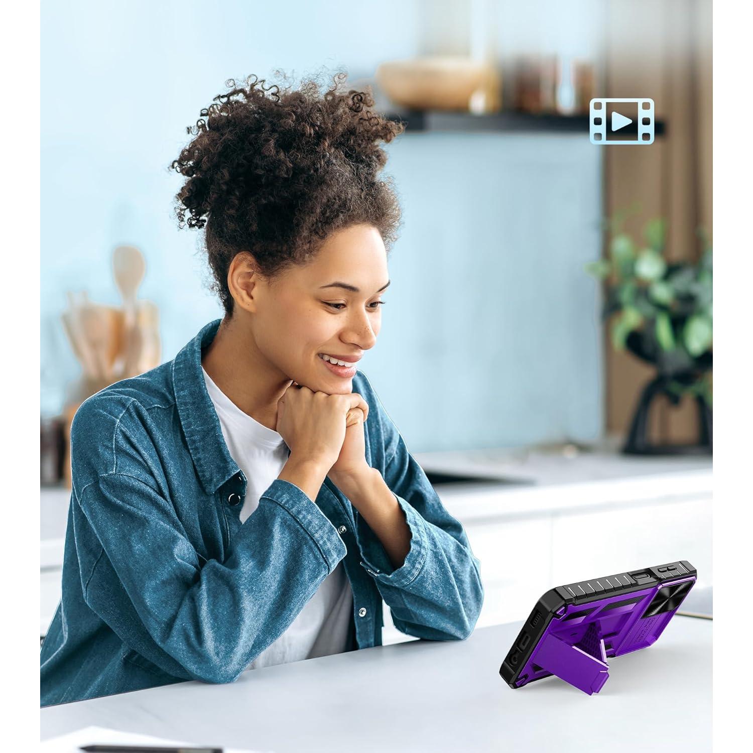 Funda FNTCASE para Samsung Galaxy A14-5G Resistente Púrpura