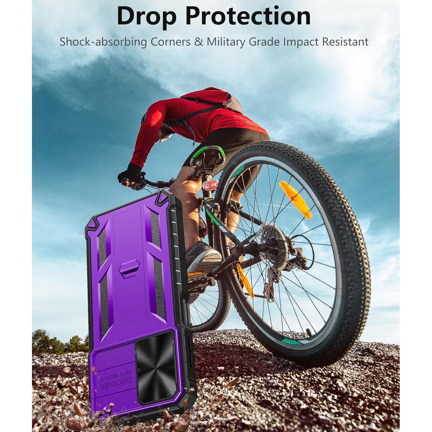 Funda FNTCASE para Samsung Galaxy A14-5G Resistente Púrpura