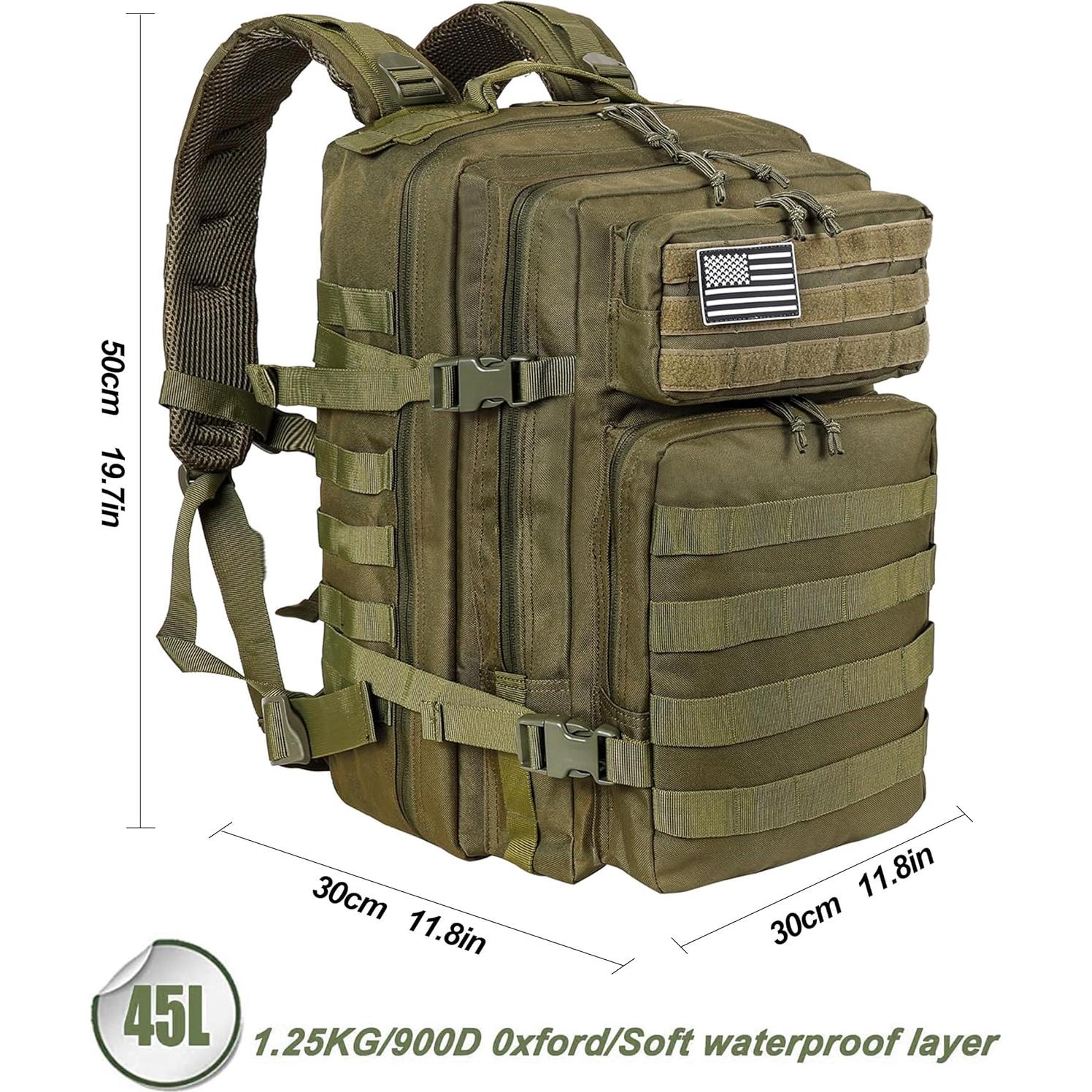 Mochila Táctica Militar LHI 45L para Senderismo y Camping