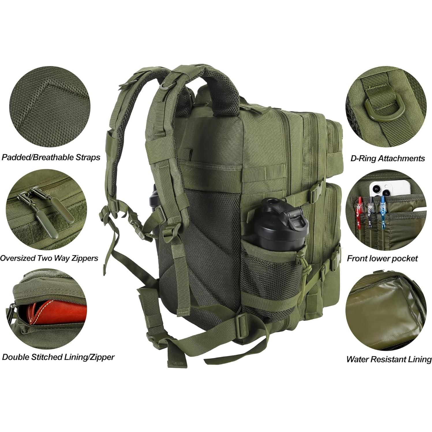 Mochila Táctica Militar LHI 45L para Senderismo y Camping