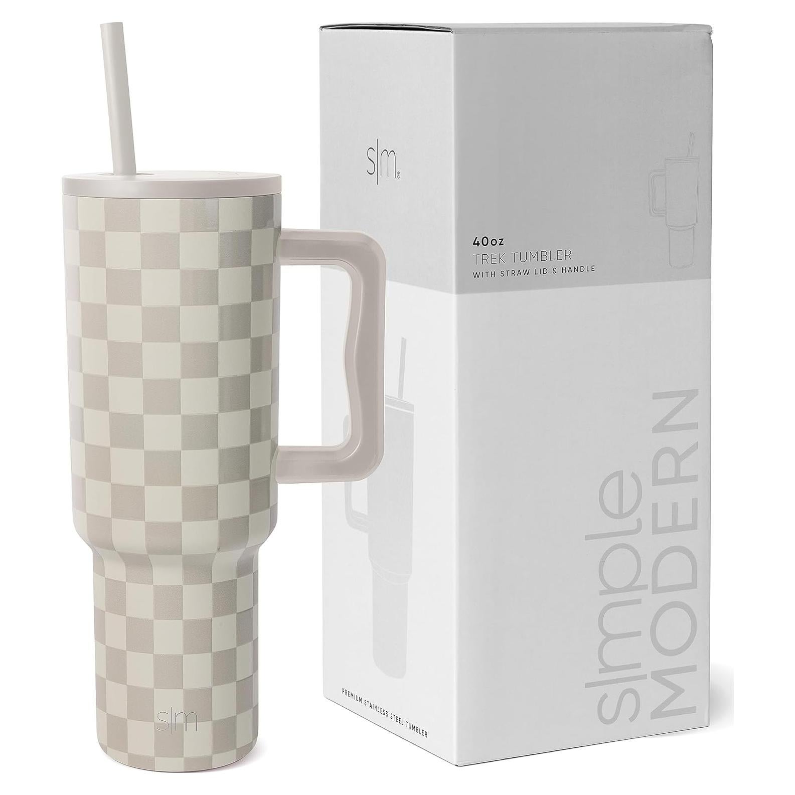 Vaso Tumbler Simple Modern 1.18 L con Asa y Tapa Popote