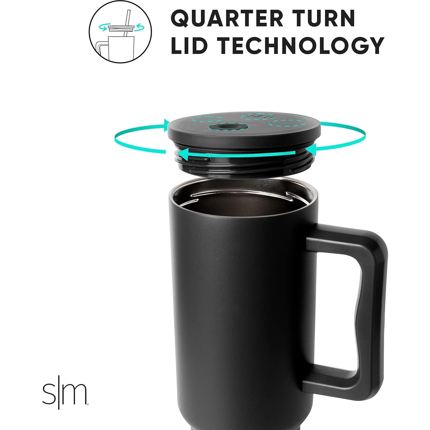 Vaso Tumbler Simple Modern 1.18 L con Asa y Tapa Popote