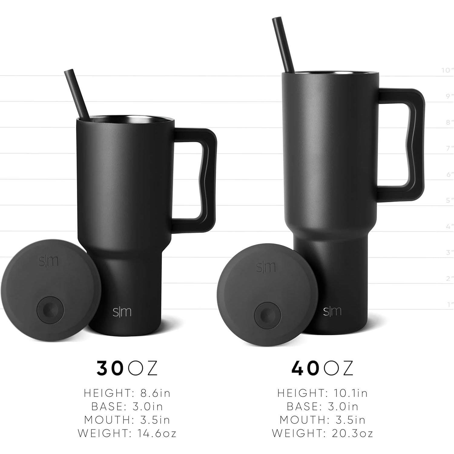 Vaso Tumbler Simple Modern 1.18 L con Asa y Tapa Popote