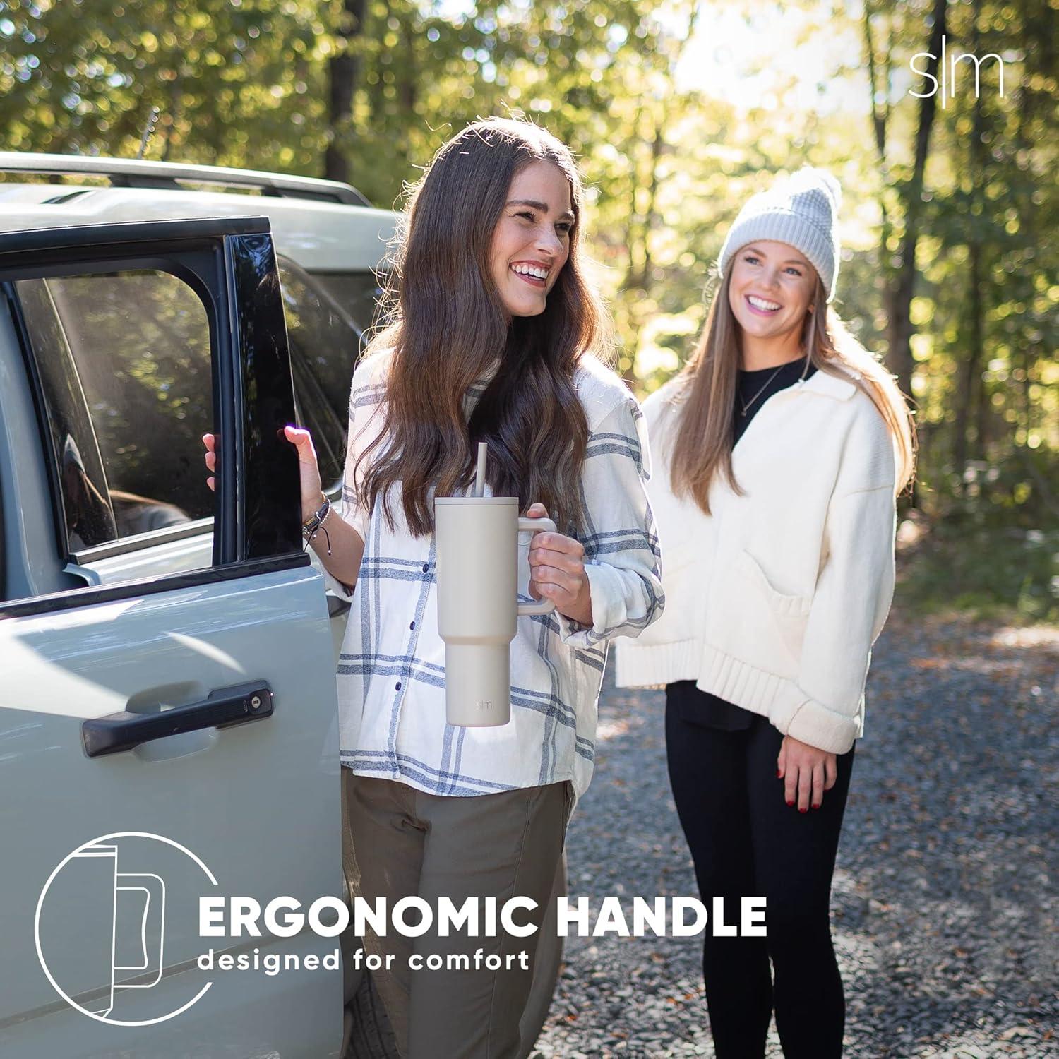 Vaso Tumbler Simple Modern 1.18 L con Asa y Tapa Popote