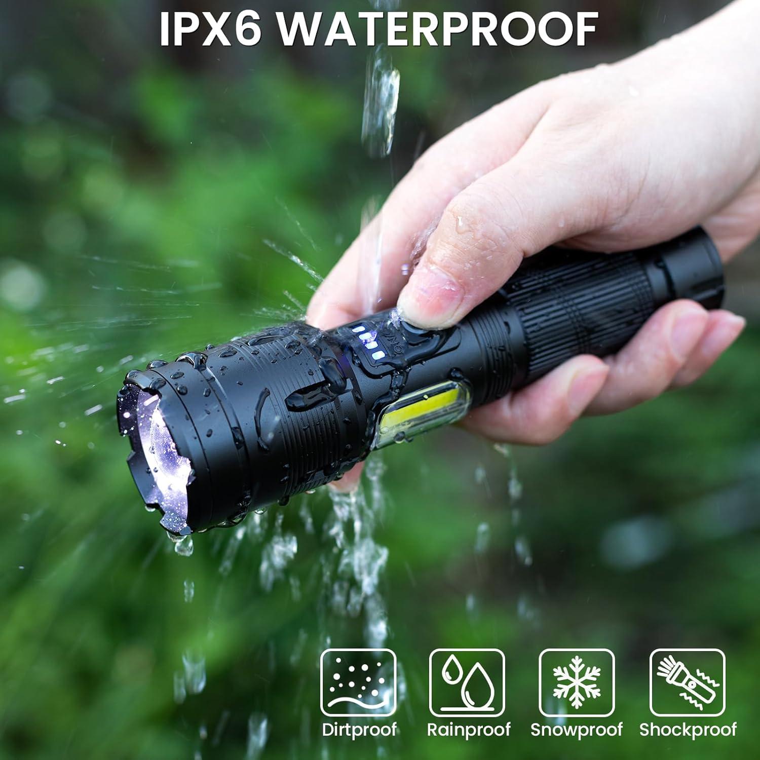 Linterna Recargable GDPLUS M007-COB 99000 Lúmenes LED Impermeable