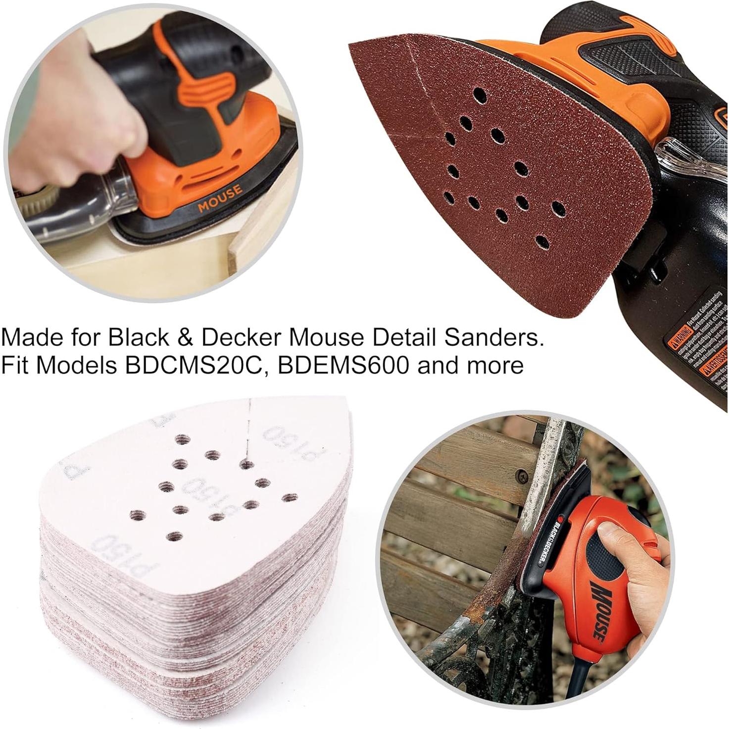 LotFancy Almohadillas de Lijado 50PCS 60-220 Grano para Lijadora