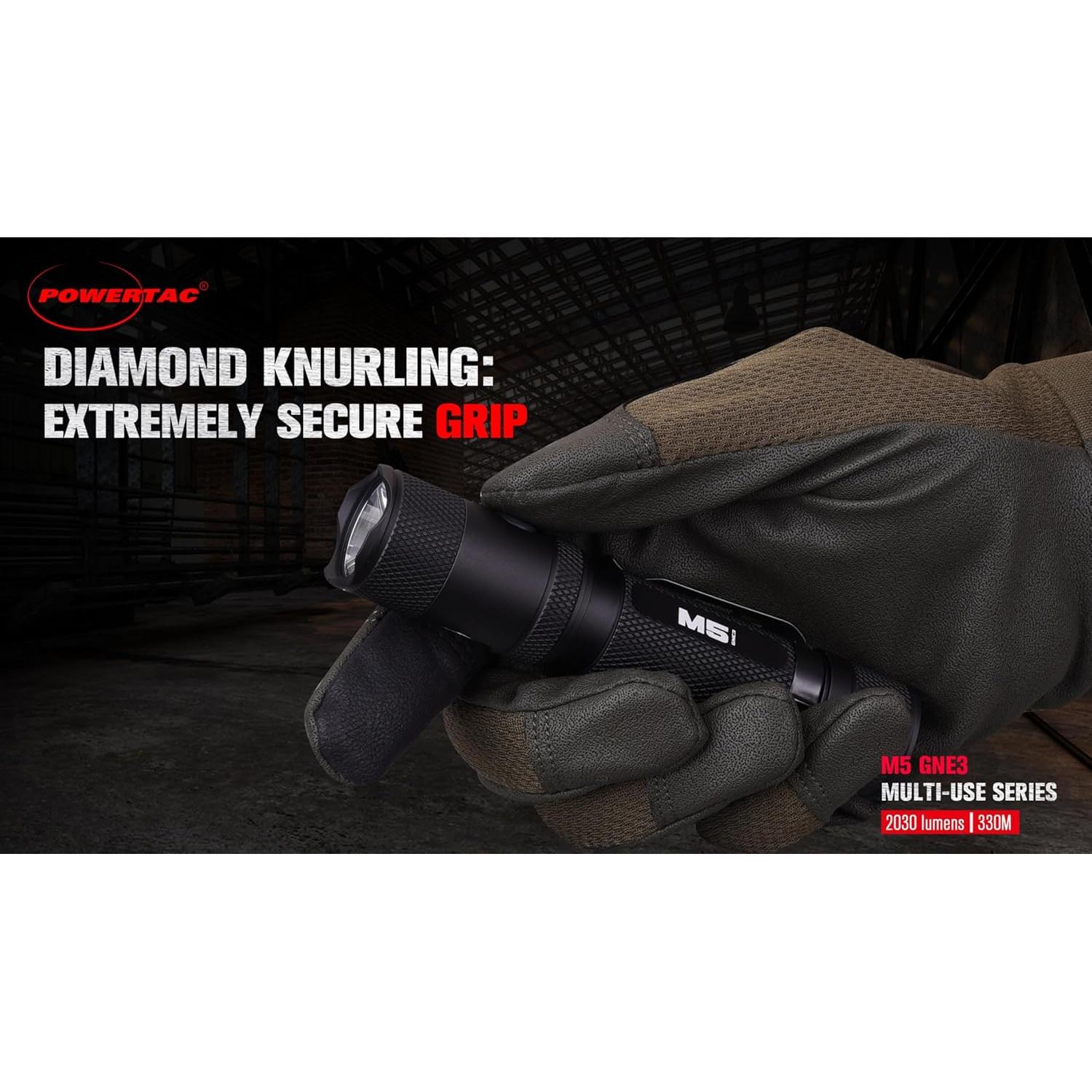 Linterna Táctica PowerTac M5-G3 2030 Lúmenes Recargable