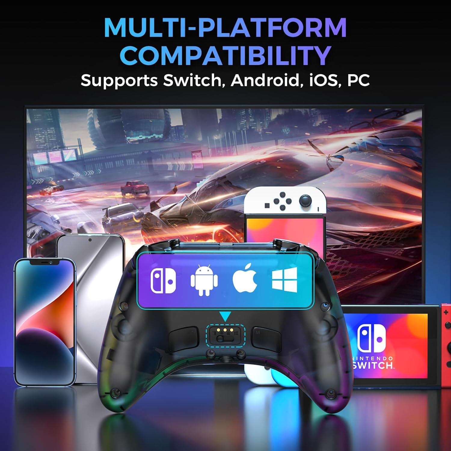 Controlador Inalámbrico Weutop Pro con Base de Carga y RGB