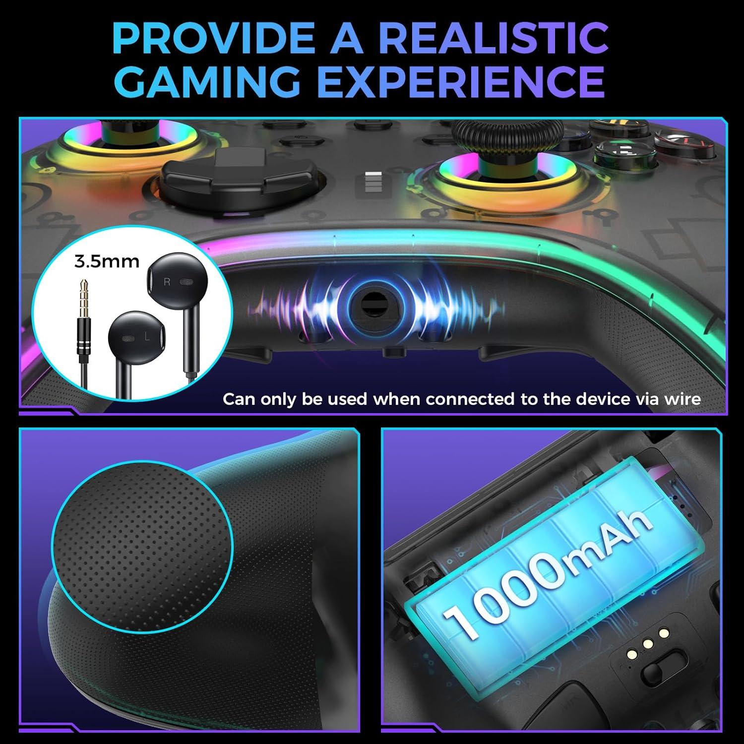 Controlador Inalámbrico Weutop Pro con Base de Carga y RGB