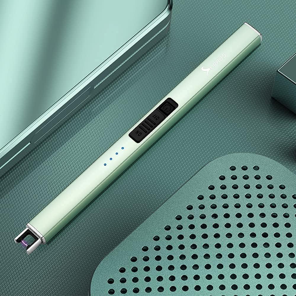 Encendedor Eléctrico SUPRUS Verde Recargable USB a Prueba de Viento