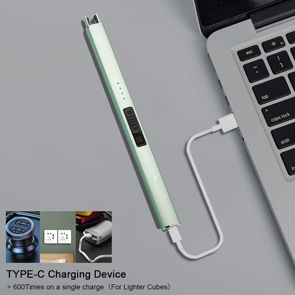 Encendedor Eléctrico SUPRUS Verde Recargable USB a Prueba de Viento