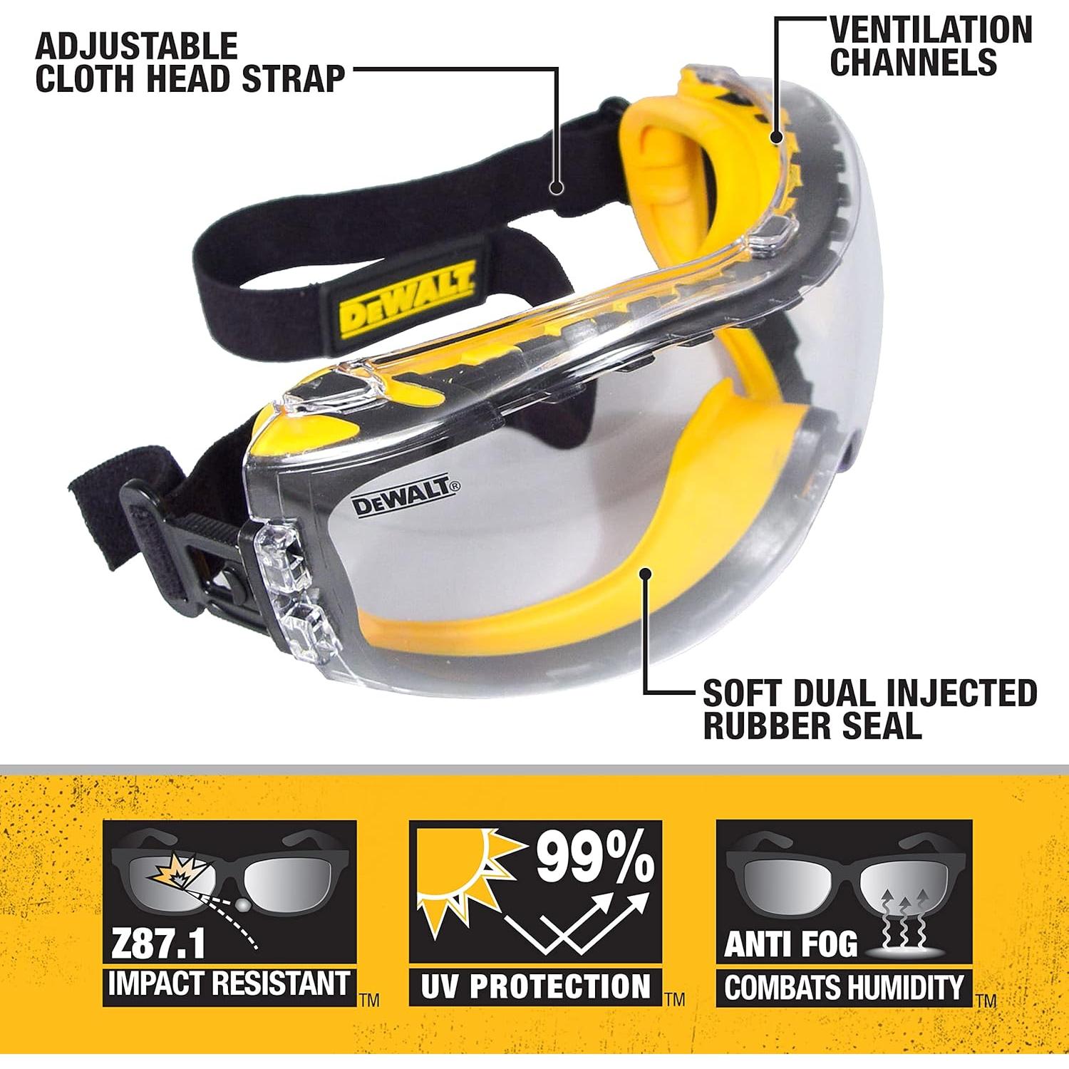 Gafas de Seguridad Dewalt DPG82 Anti-Niebla Policarbonato