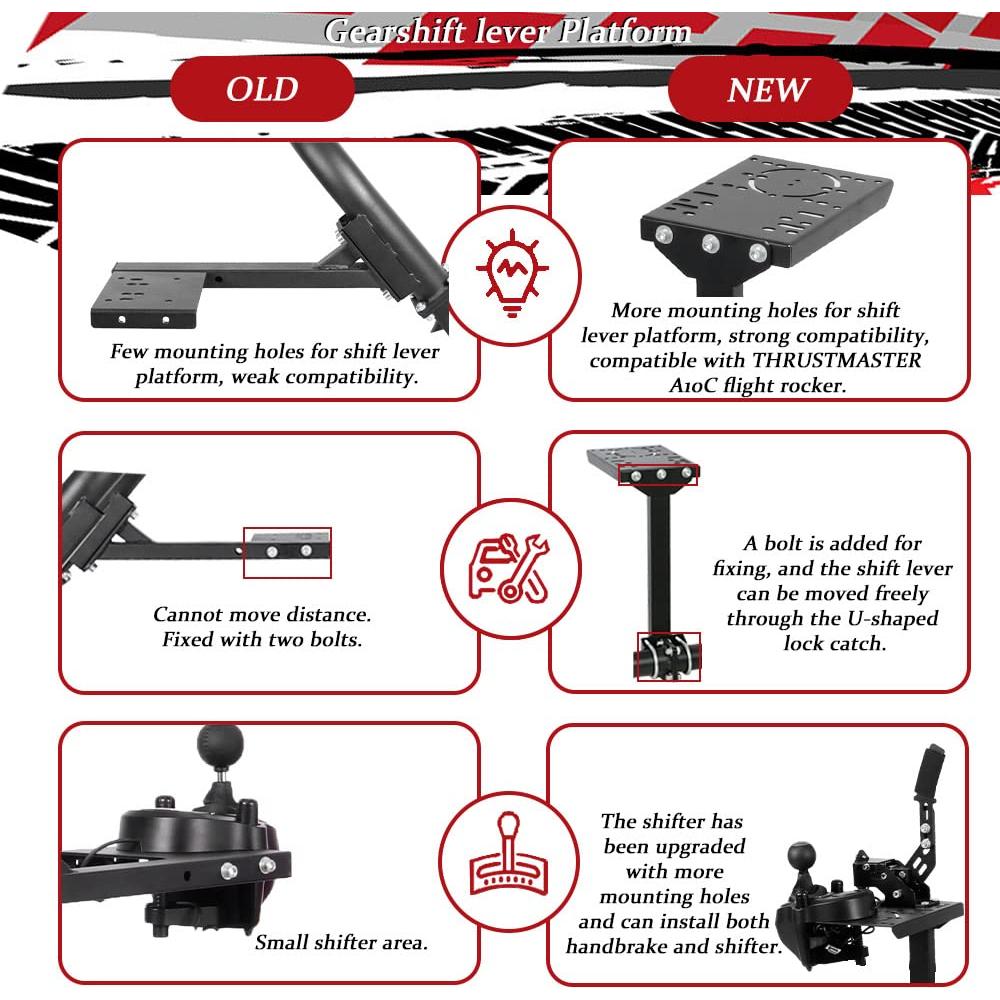 Soporte de Simulador de Carreras Supllueer para Joystick y Freno