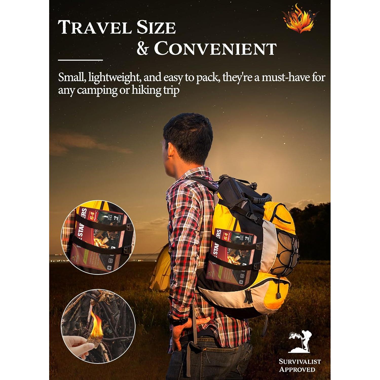 Encendedor de Fuego Nvkrvks 64 Cubos Naturales a Prueba de Agua