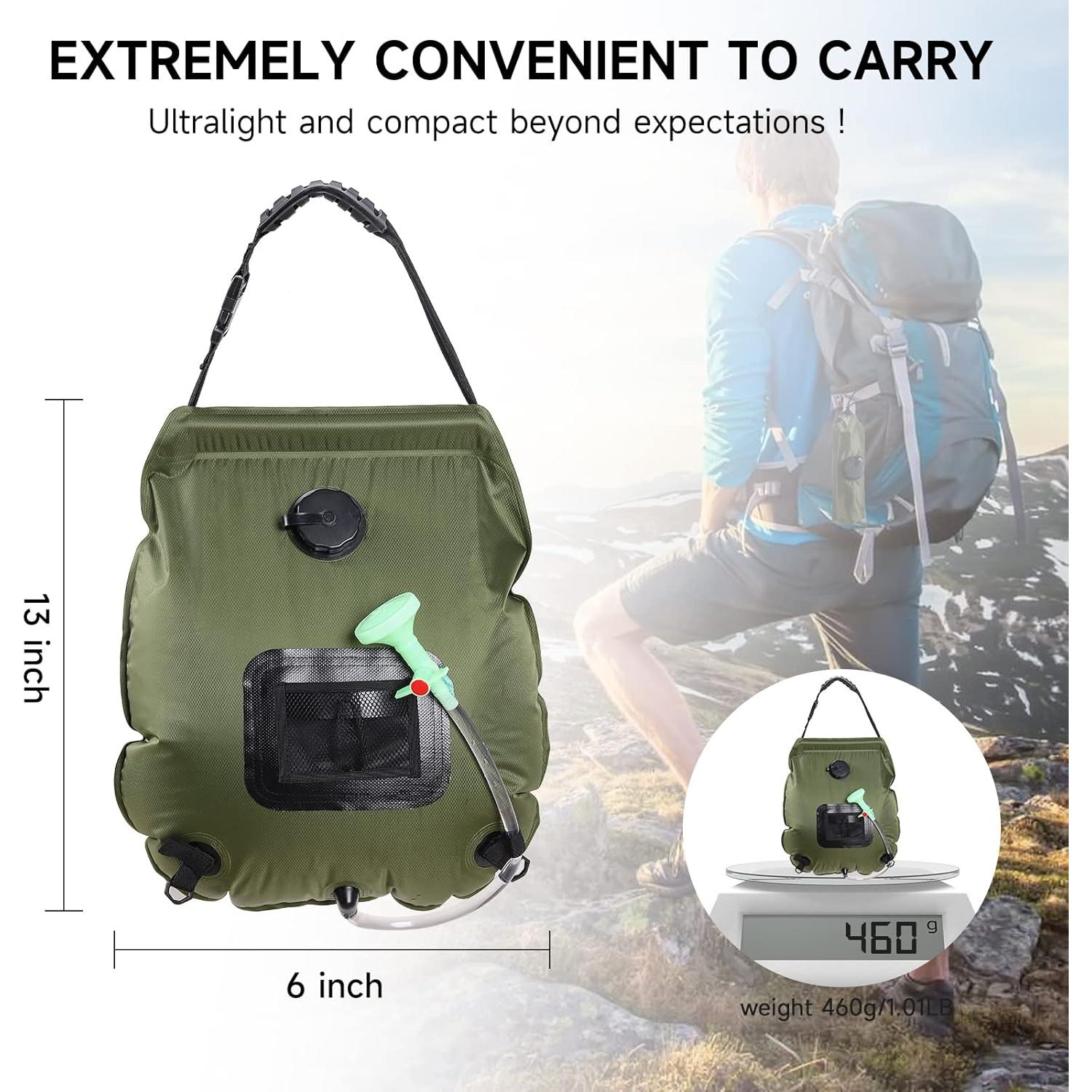 Bolsa de Ducha Solar Unniweei 20L Compacta para Camping