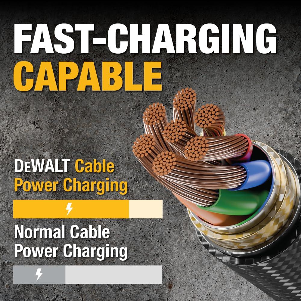 Cable Lightning a USB DEWALT 3,05 m trenzado reforzado