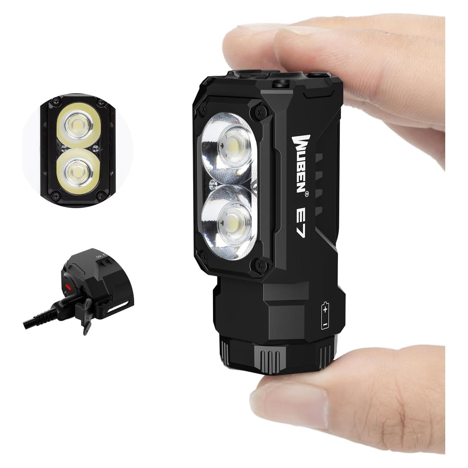 Linterna WUBEN E7 Recargable 1800 Lúmenes IP68 Negra