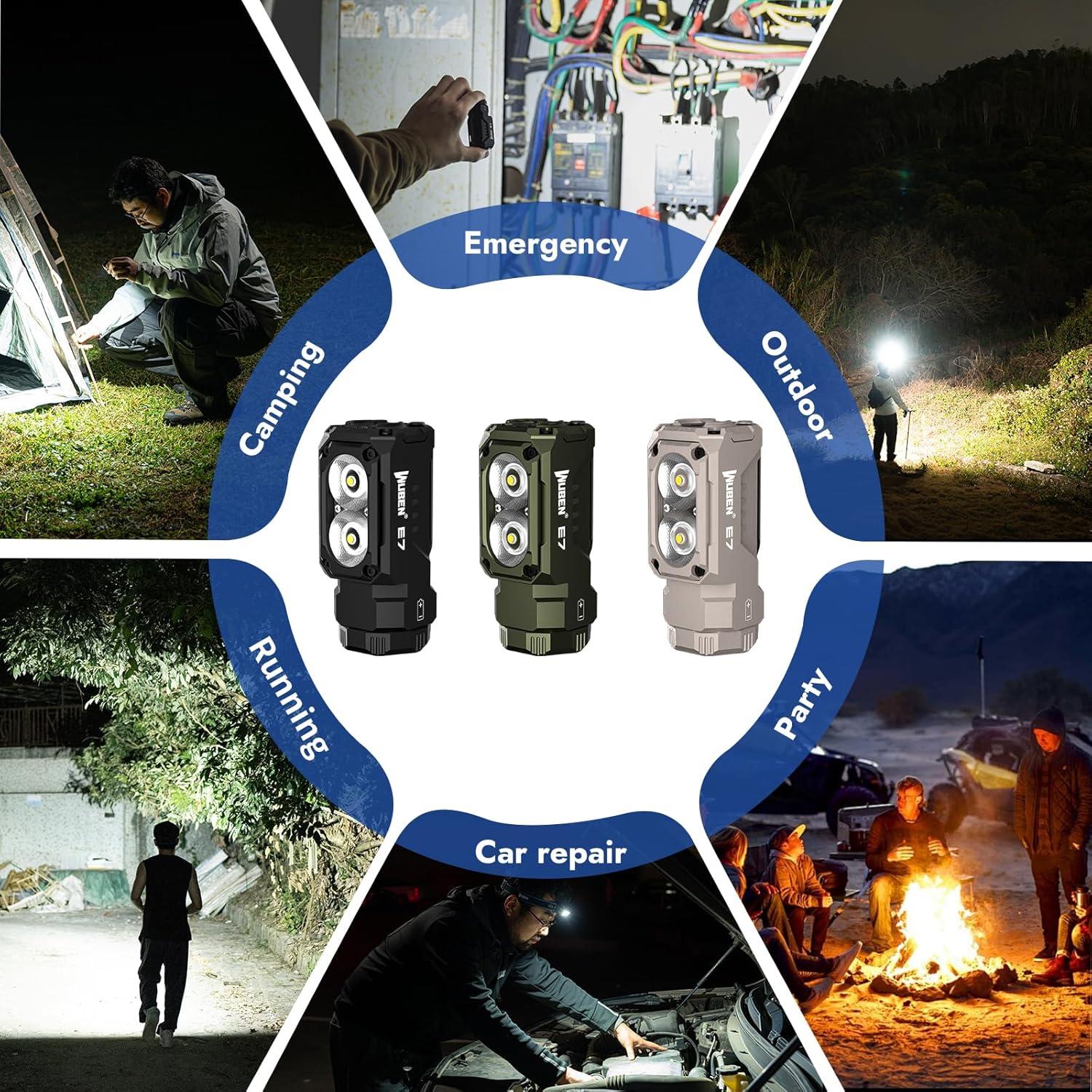 Linterna WUBEN E7 Recargable 1800 Lúmenes IP68 Negra