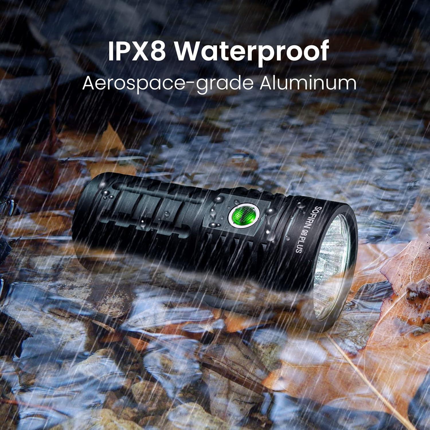 Linterna Sofirn Q8 Plus 16000 lúmenes recargable 11.94cm
