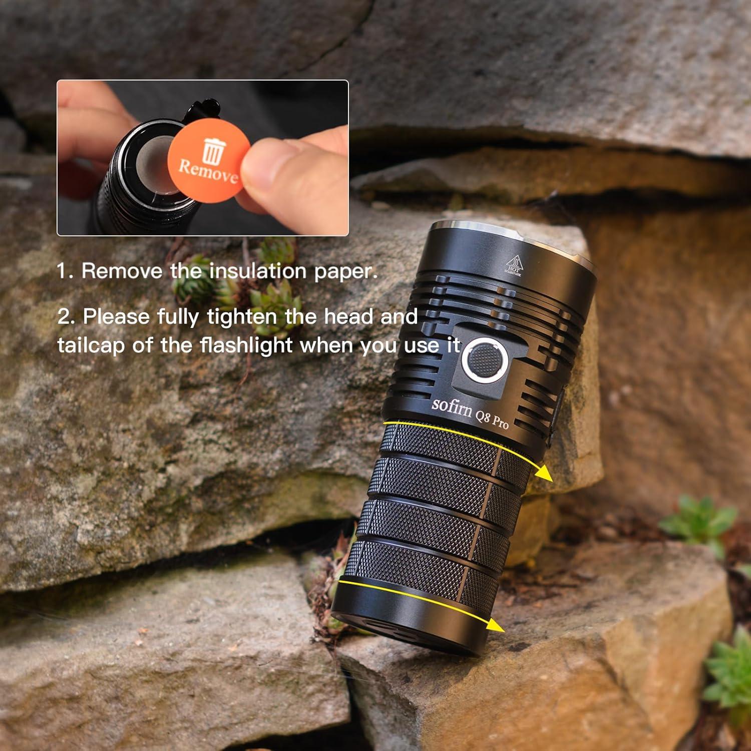 Linterna Sofirn Q8 Plus 16000 lúmenes recargable 11.94cm